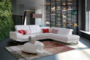 Canapé d'angle en cuir Montblanc - HomeSalons